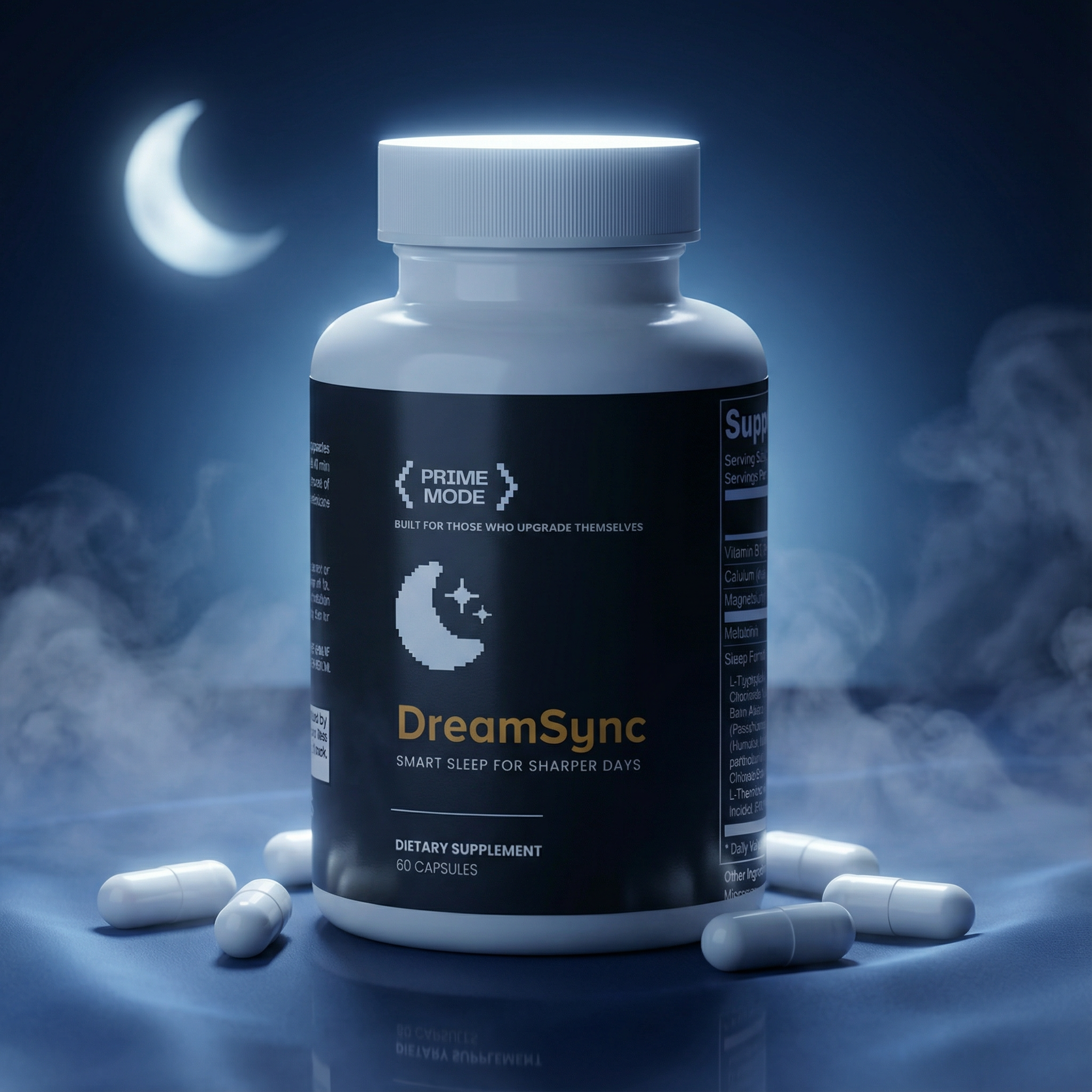 DreamSync nootropic sleep support hero image – deep rest, relaxation and nighttime recovery formula