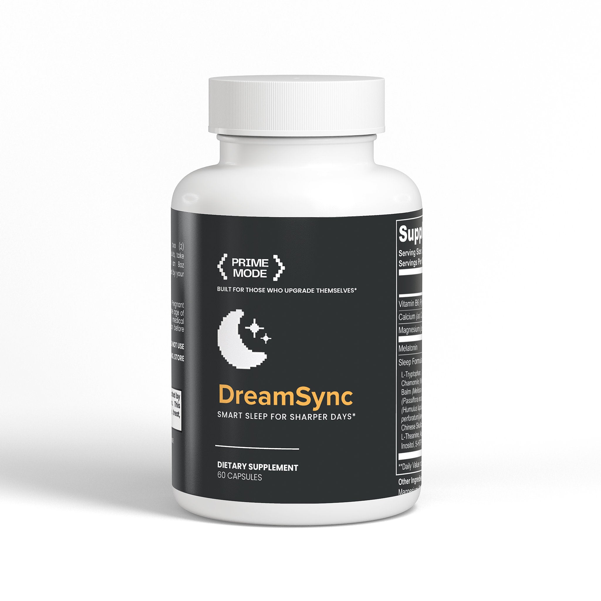DreamSync sleep support supplement studio photo – natural nootropic blend for calm and restorative sleep